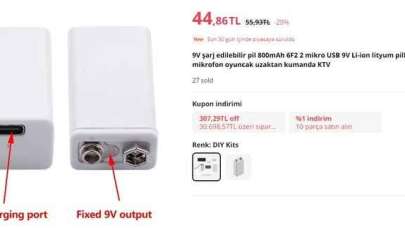 9v Şarj Edilebilir Modem Güç Kaynağı 45 Lira